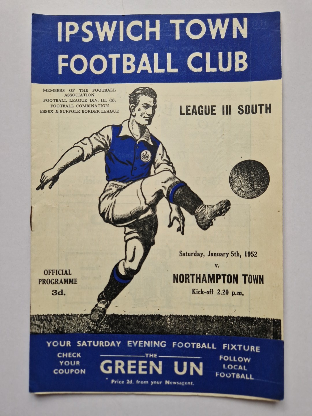 IPSWICH TOWN v NORTHAMPTON TOWN FOOTBALL PROGRAMME 1951-52 for sale on Ebay