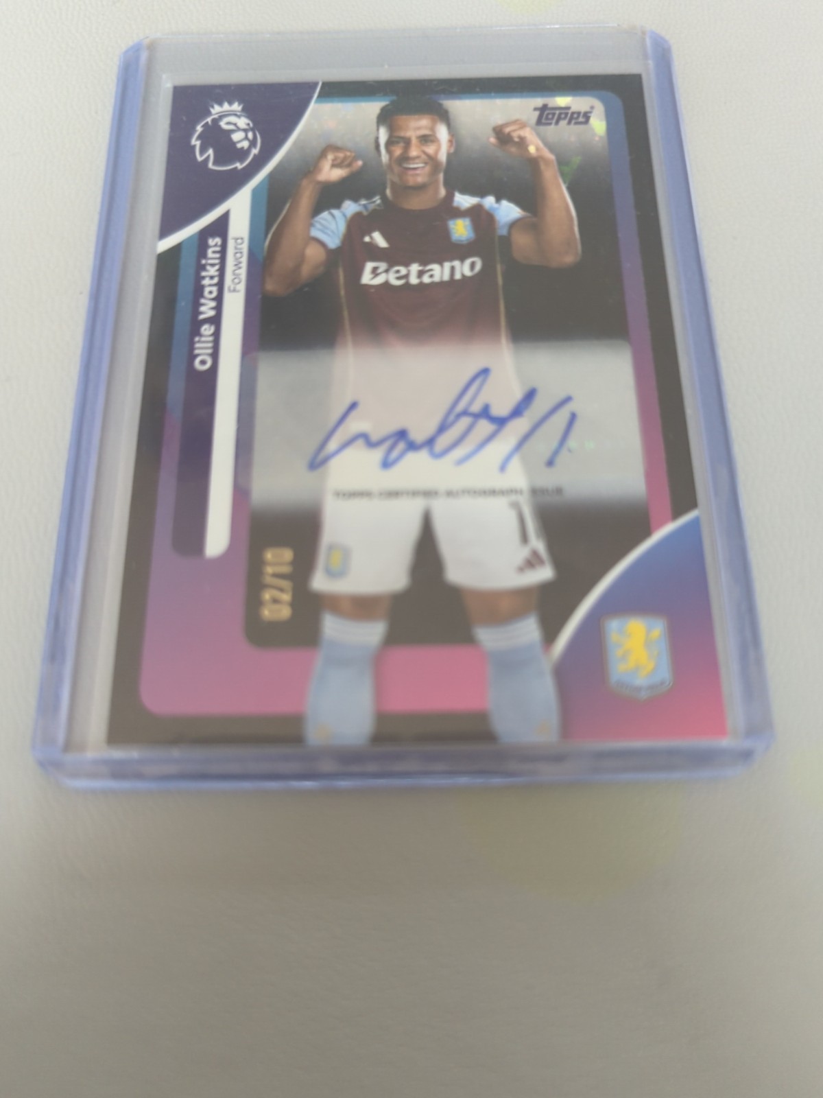 Topps 2026 Premier League Ollie Watkins Aston Villa 2/10 Autograph Card for sale on Ebay
