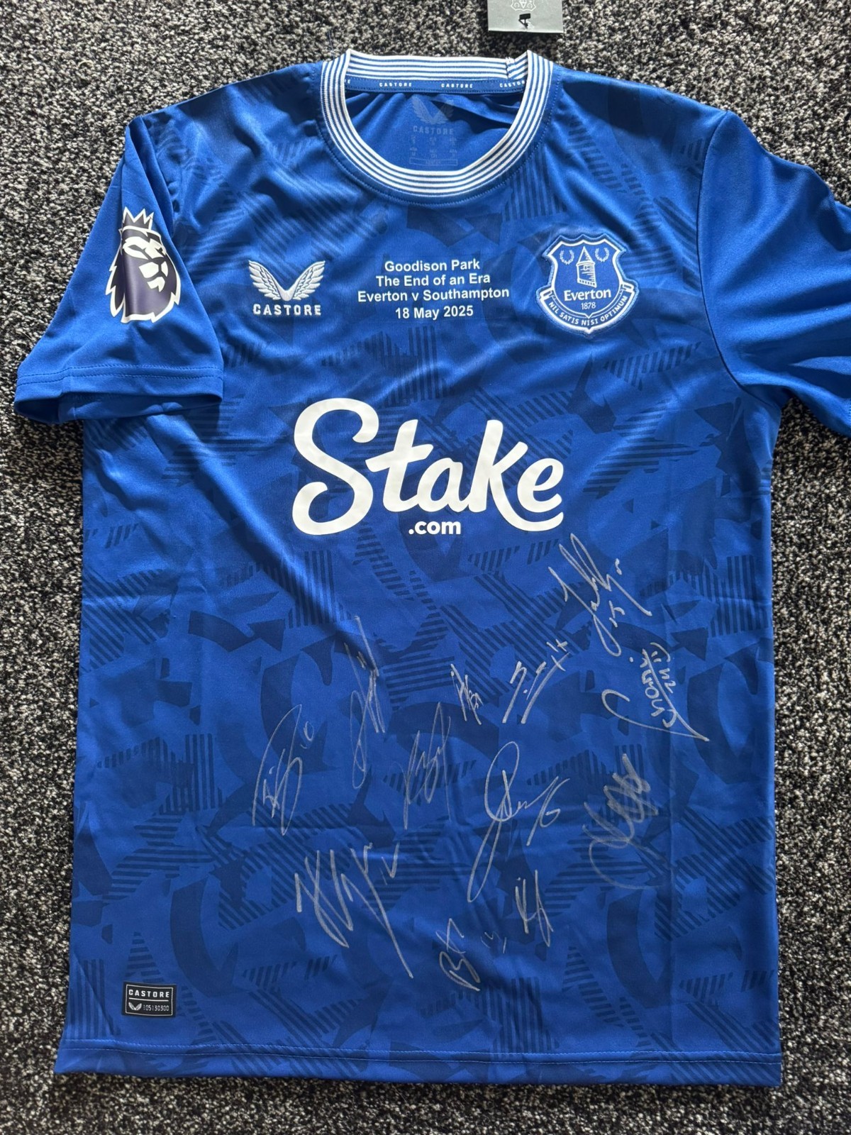 Everton Squad Signed 24/25 Shirt With Goodsion Park Match Detailing for sale on Ebay