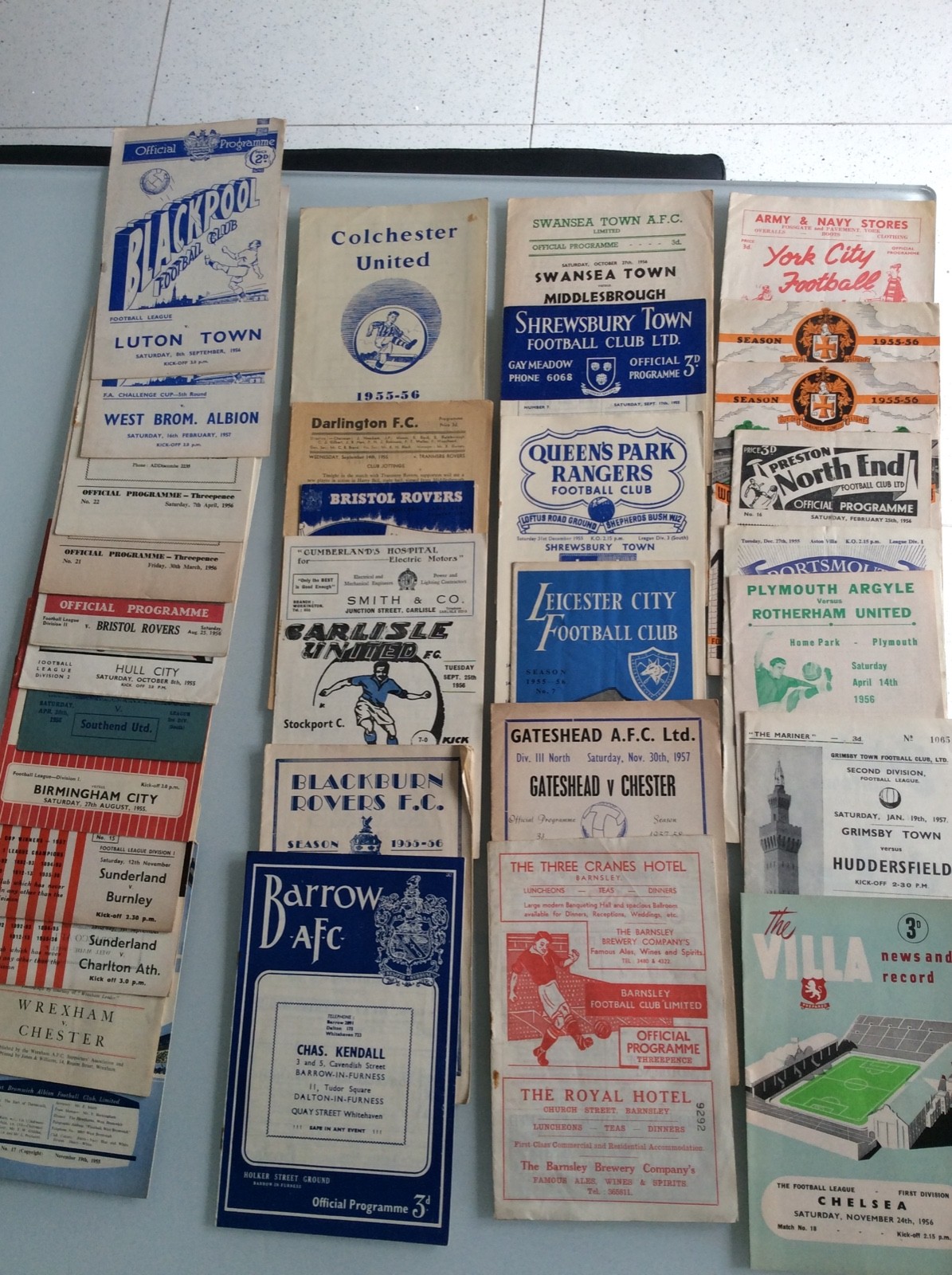 32 X MIXED LEAGUE GAMES FROM 1955-1956 AND 1956-1957, GATESHEAD, SUNDERLAND ETC for sale on Ebay