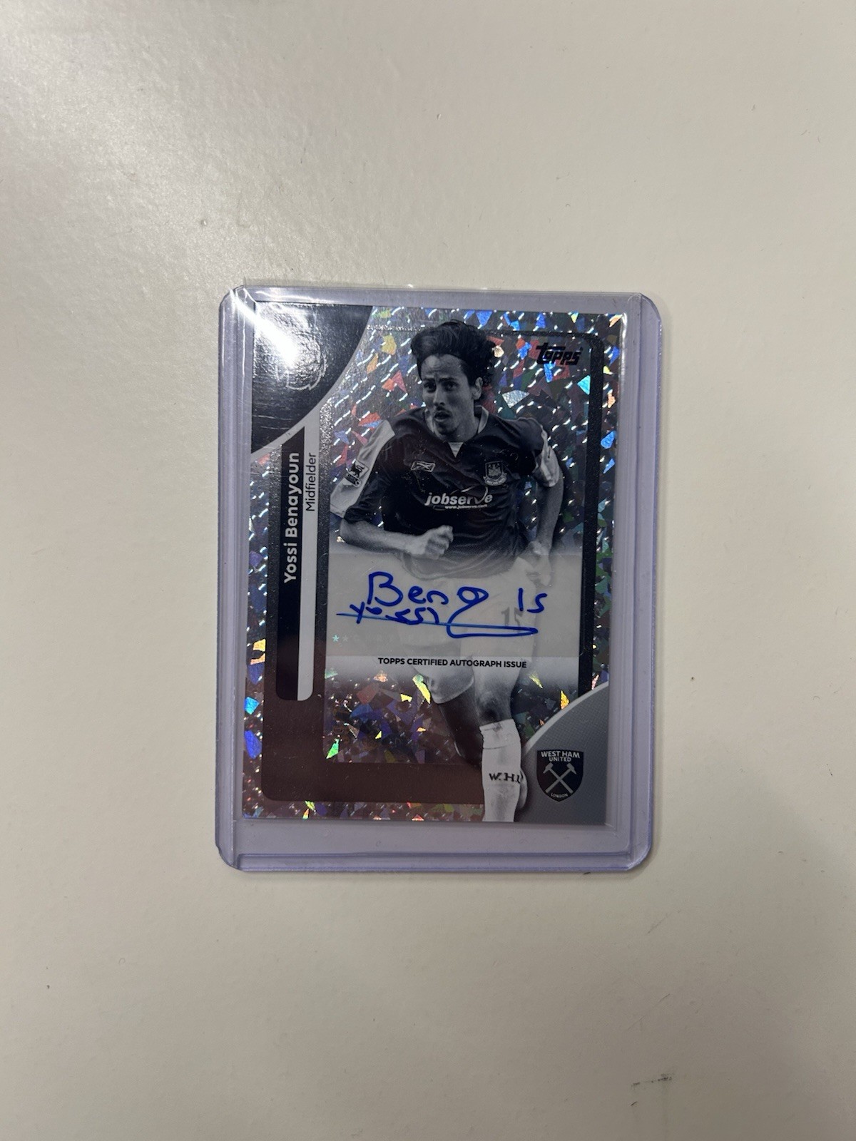 Topps 2026 Premier League Black White Sparkle Yossi Benayoun West Ham 39/75 for sale on Ebay
