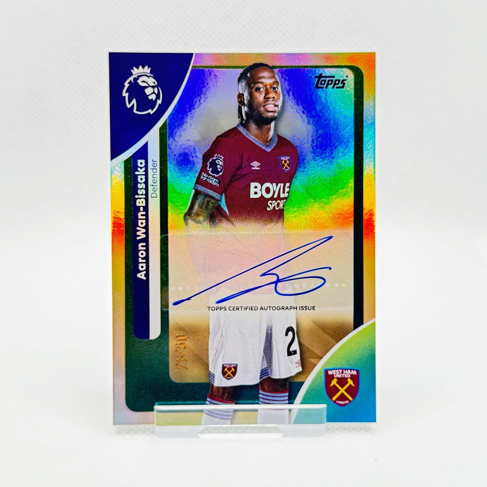2026 Topps Premier League Wan Bissaka Gold Autograph Auto Parallel /50 West Ham for sale on Ebay