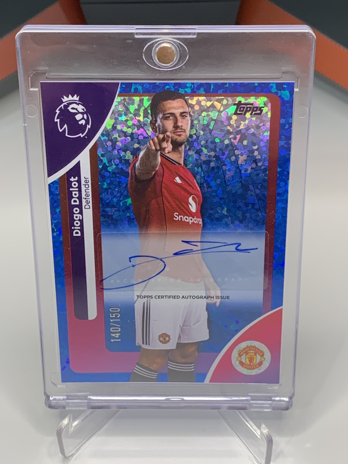 Diogo Dalot /150 Auto Blue Topps Premier League 2026 Manchester United Portugal for sale on Ebay