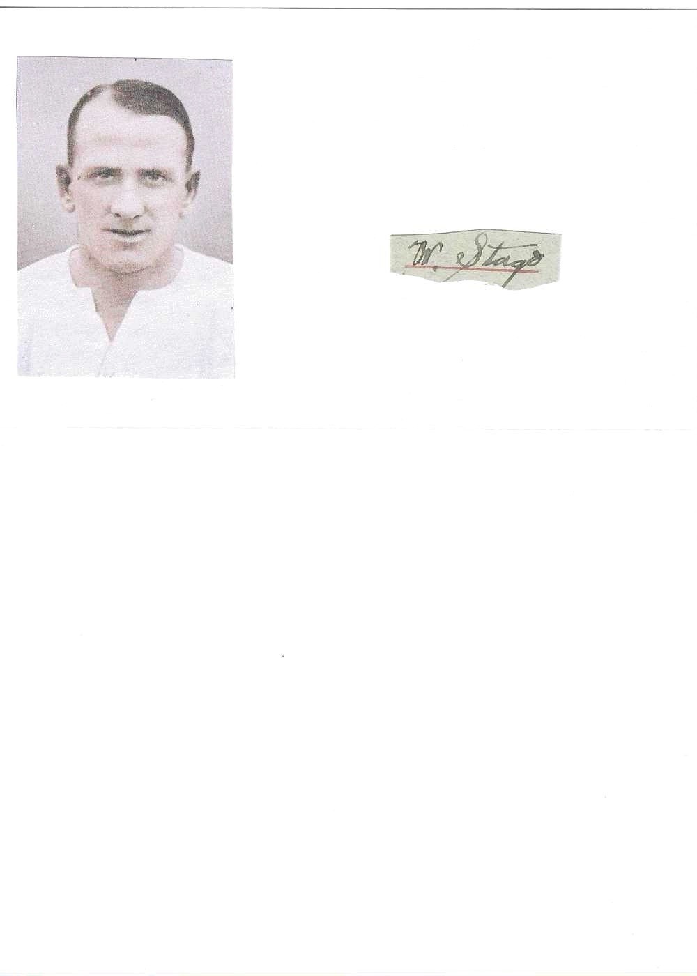 BILLY STAGE  -  1913 on MIDDLESBRO, HIBS, BURNLEY, SOUTHAMPTON   -  HAND SIGNED for sale on Ebay