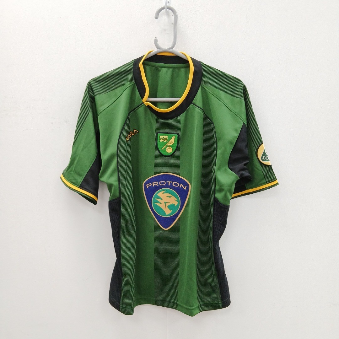 Norwich City Lotus Proton Football Shirt Size M Green Striped Sports RMF24-BL for sale on Ebay