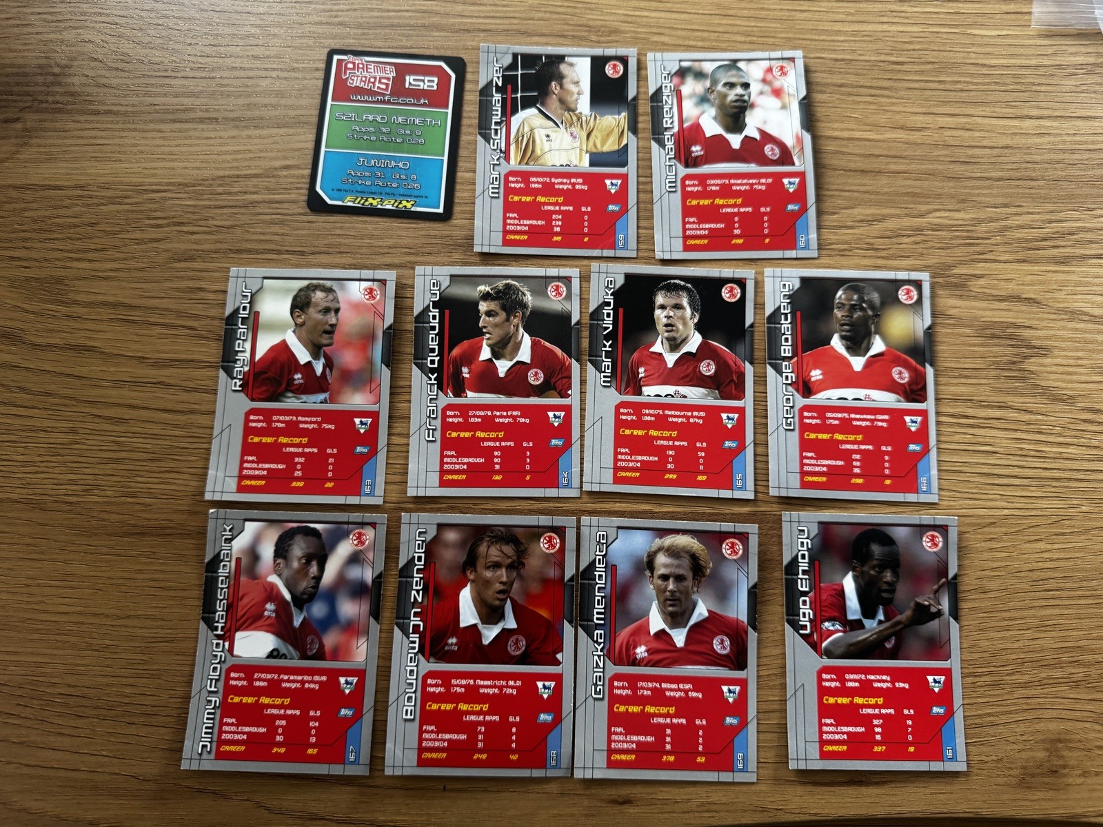 Topps Premier Stars Football 2004-2005 Cards - 11x Middlesbrough FC for sale on Ebay