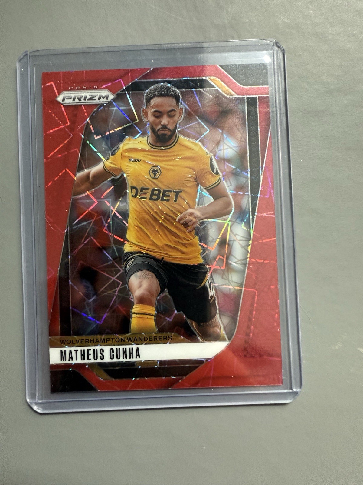 2024/2025 Prizm Premier League Matheus Cunha 34/49 Red Laser Prizm Wolves for sale on Ebay