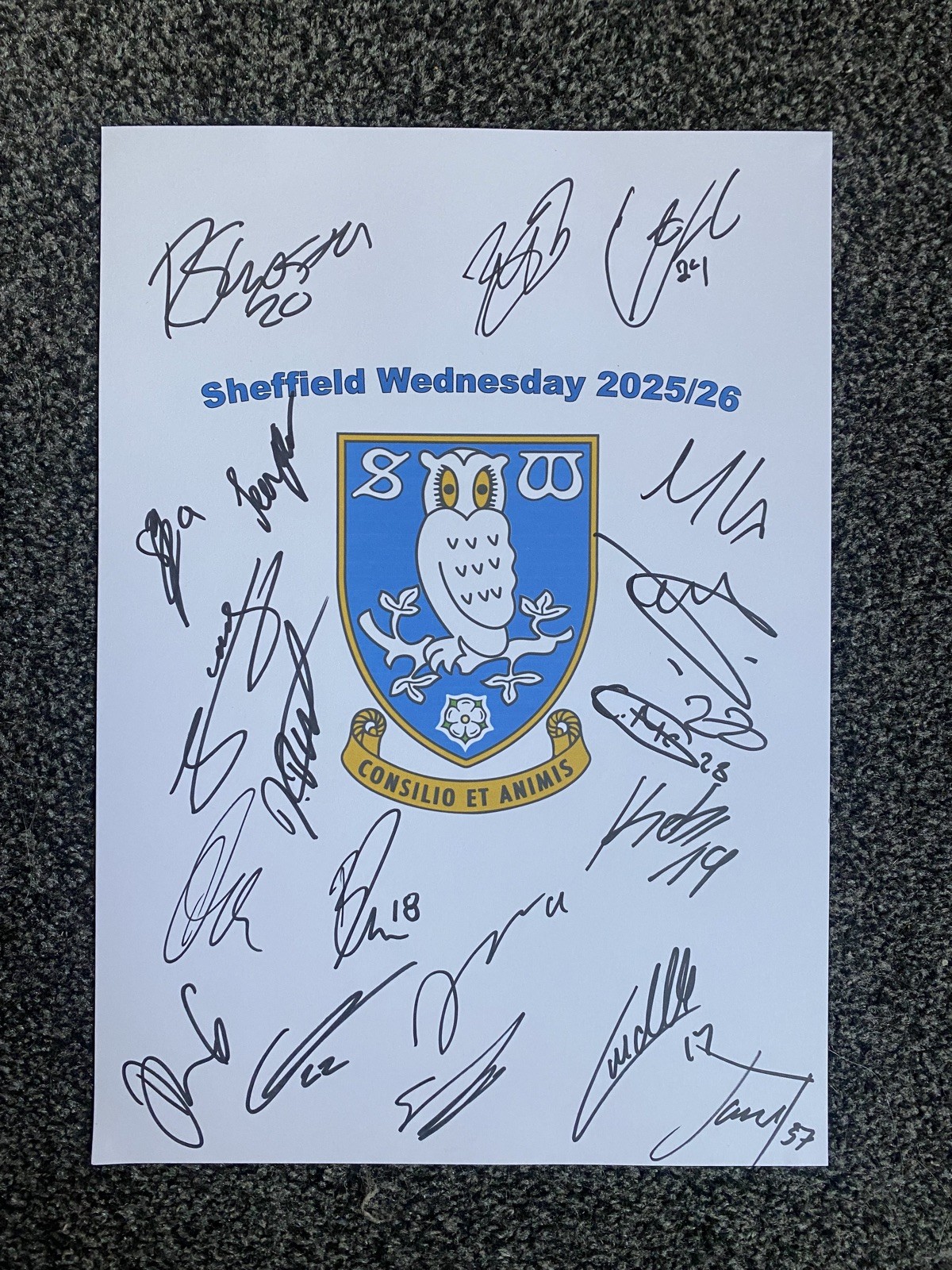 Sheffield Wednesday Football Club 2025/26 Hand Signed A4 Autograph Sheet,Bannan for sale on Ebay
