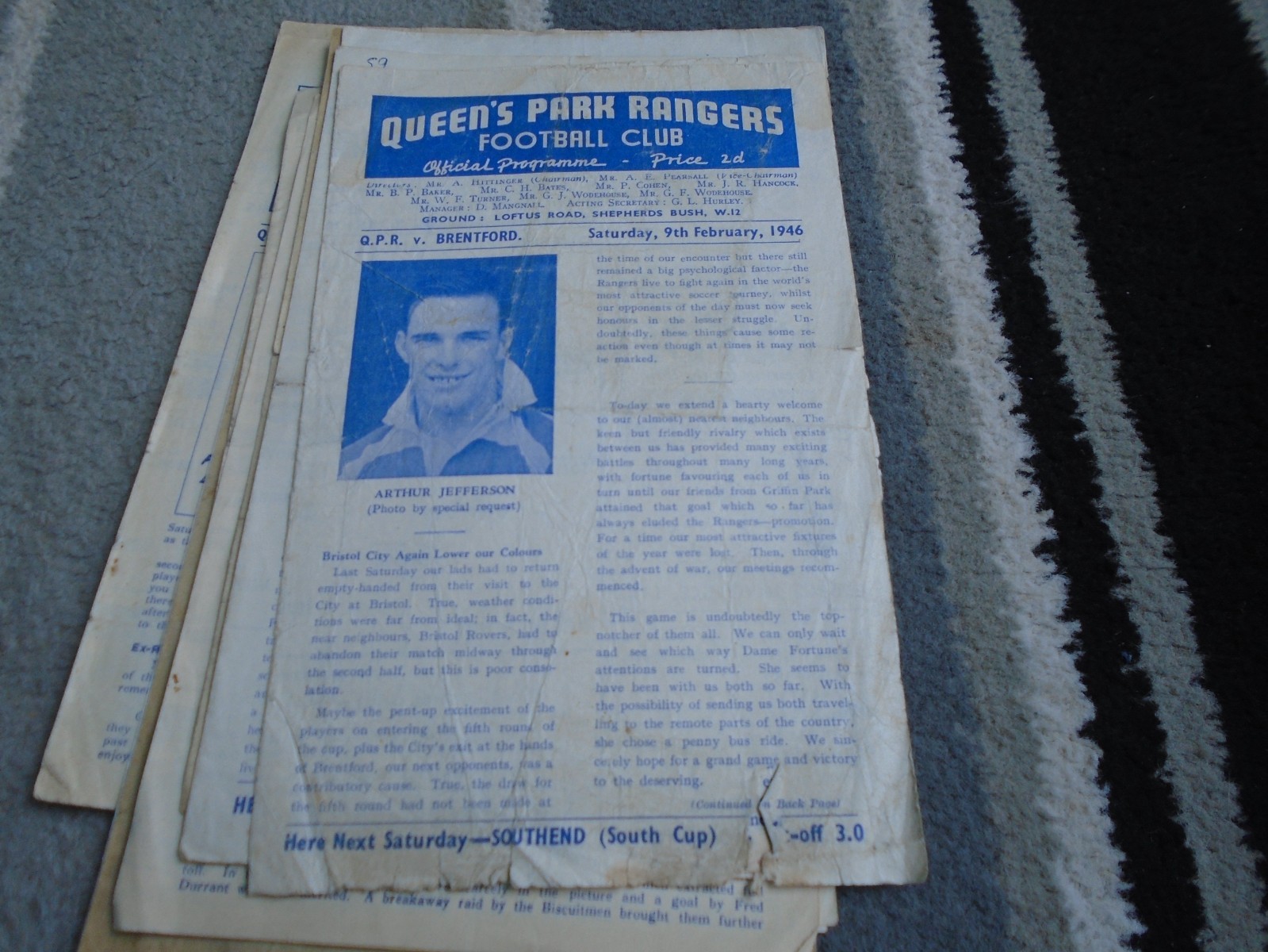 QUEEN`S PARK RANGERS V BRENTFORD 1945-6 FA CUP for sale on Ebay