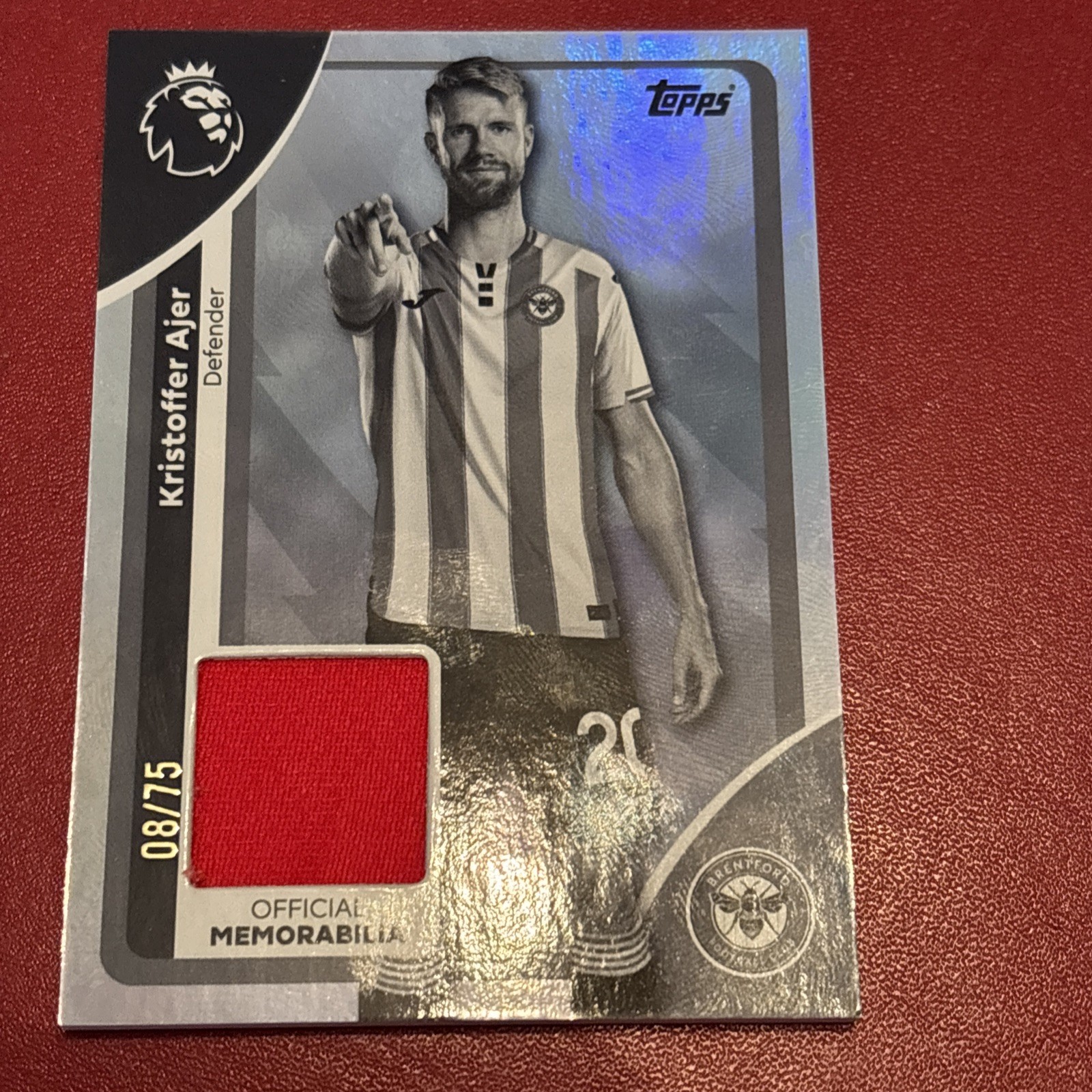 Topps Premier League 2026 Relic Kristoffer Ajer Brentford 8/75 for sale on Ebay