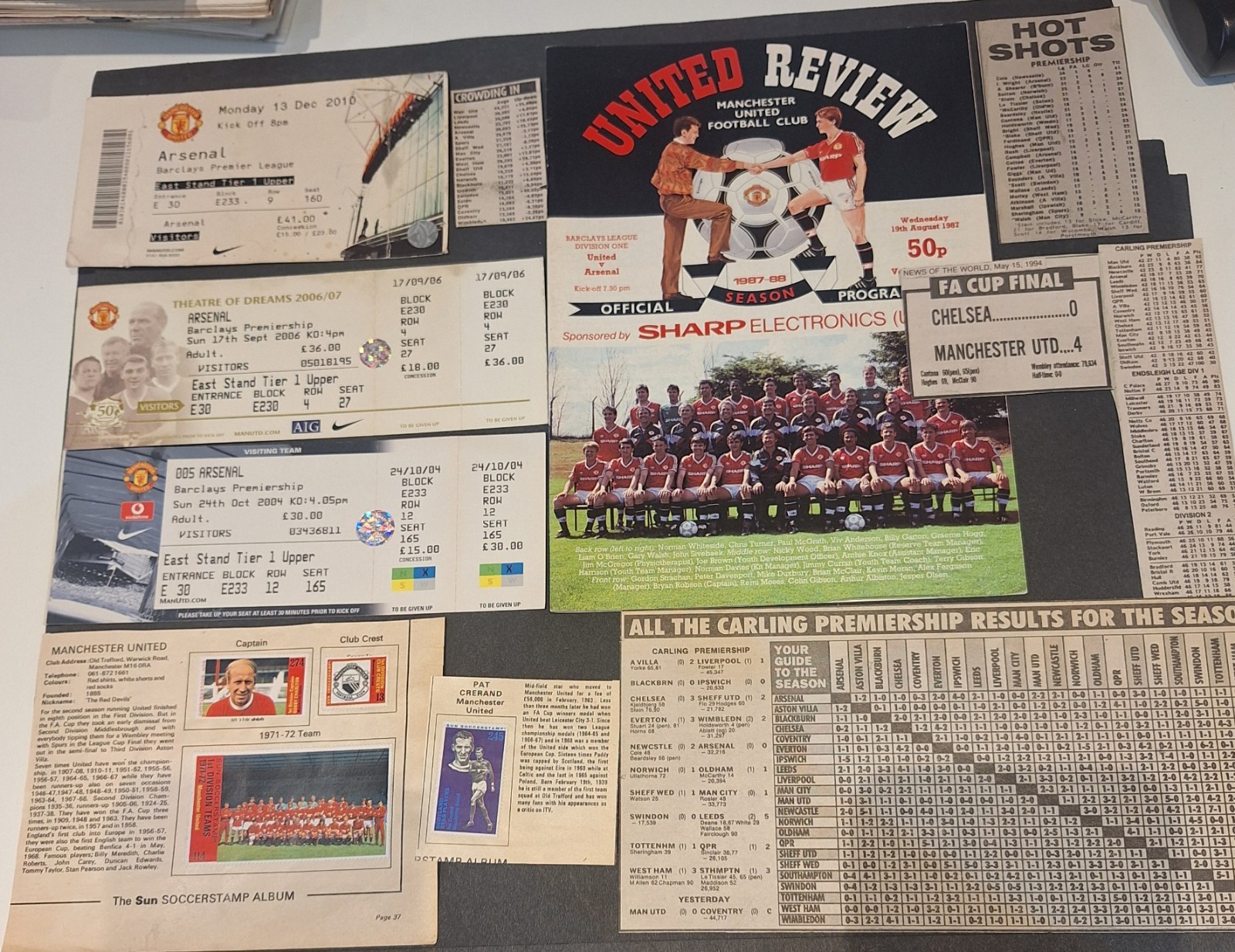 A Small Collection Of Manchester United Related Football Items From Past Years for sale on Ebay