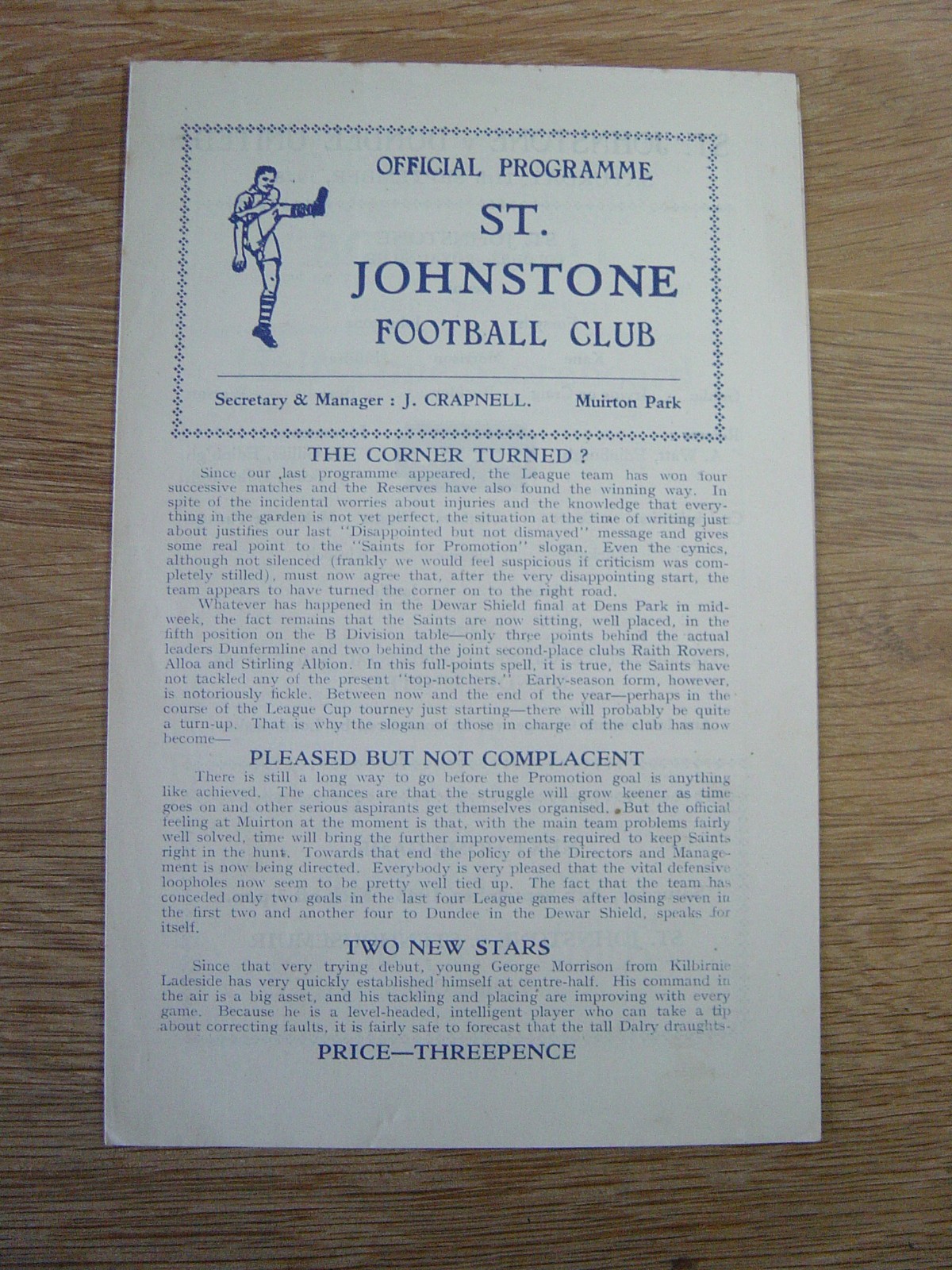 1948/49 ST JOHNSTONE v DUNDEE UNITED for sale on Ebay
