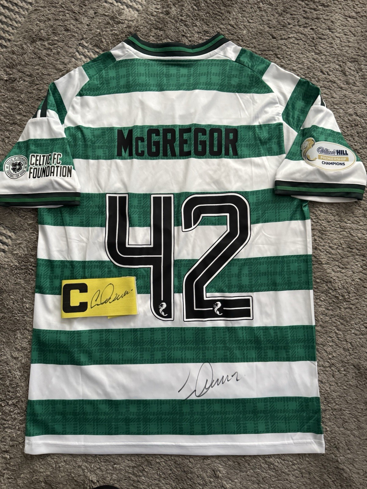 Genuine CALLUM McGREGOR Signed Celtic FC Football Shirt + Armband - Photo Proof for sale on Ebay