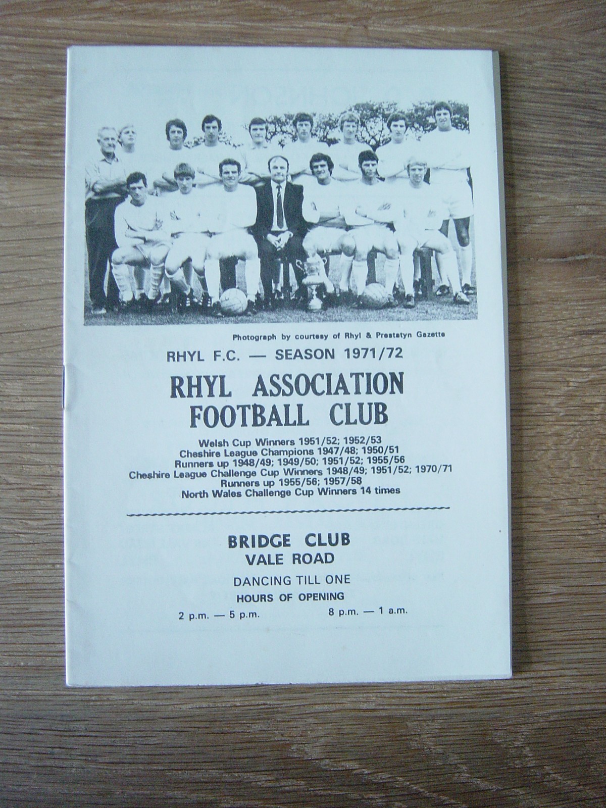 1971/72 FRIENDLY : RHYL v WOLVES for sale on Ebay