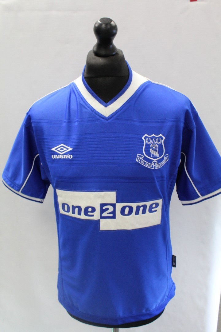 Men's UMBRO Classic Everton FC 1999-2000 Home Shirt In Blue Size XS - S34 for sale on Ebay