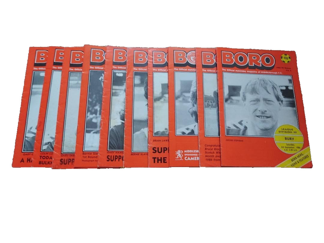 Collection of 10 1985-86 Middlesbrough programmes for sale on Ebay