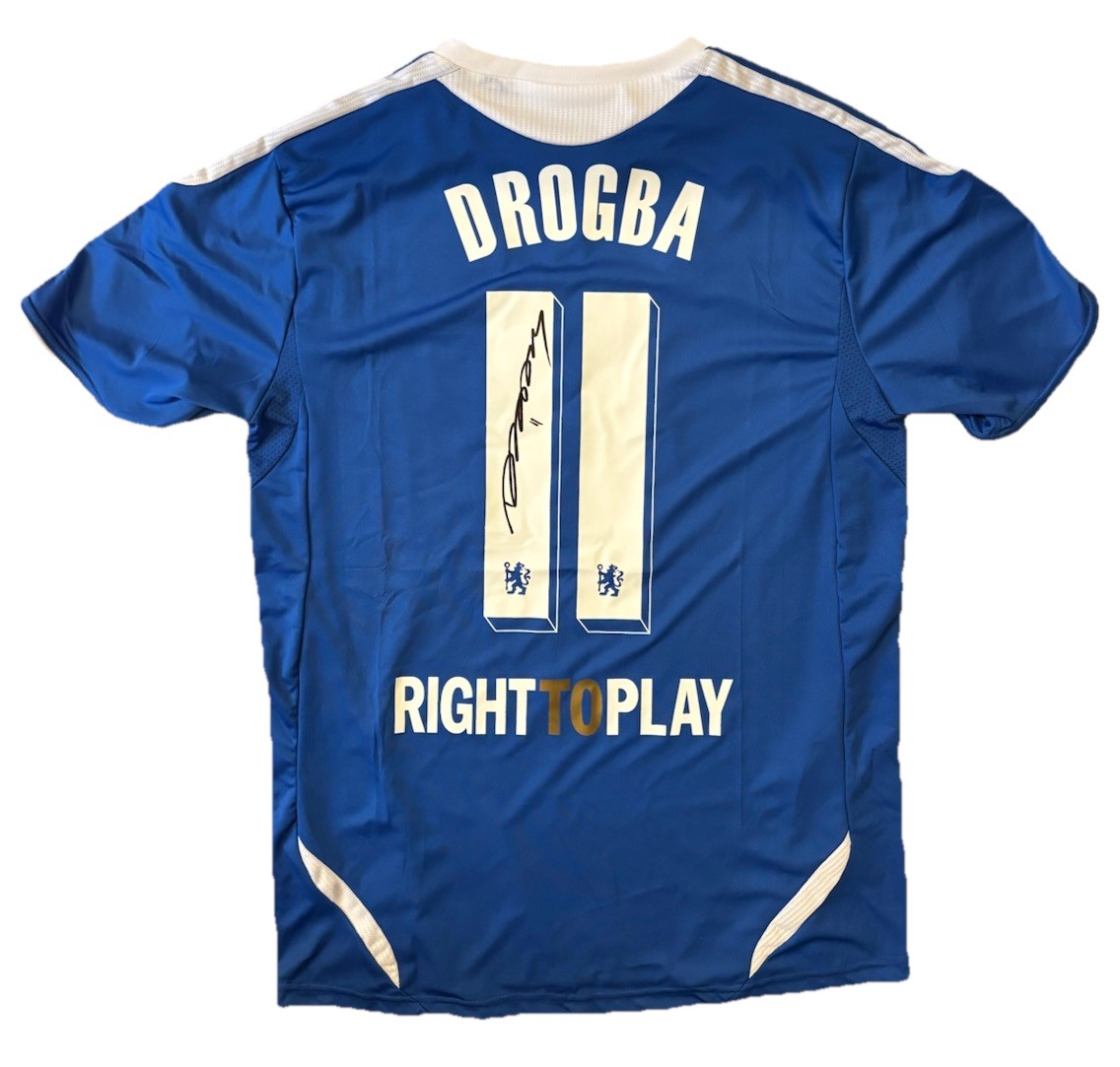 DIDIER DROGBA Hand Signed Chelsea Shirt 2012 CL Final RETRO Adidas Jersey RARE for sale on Ebay