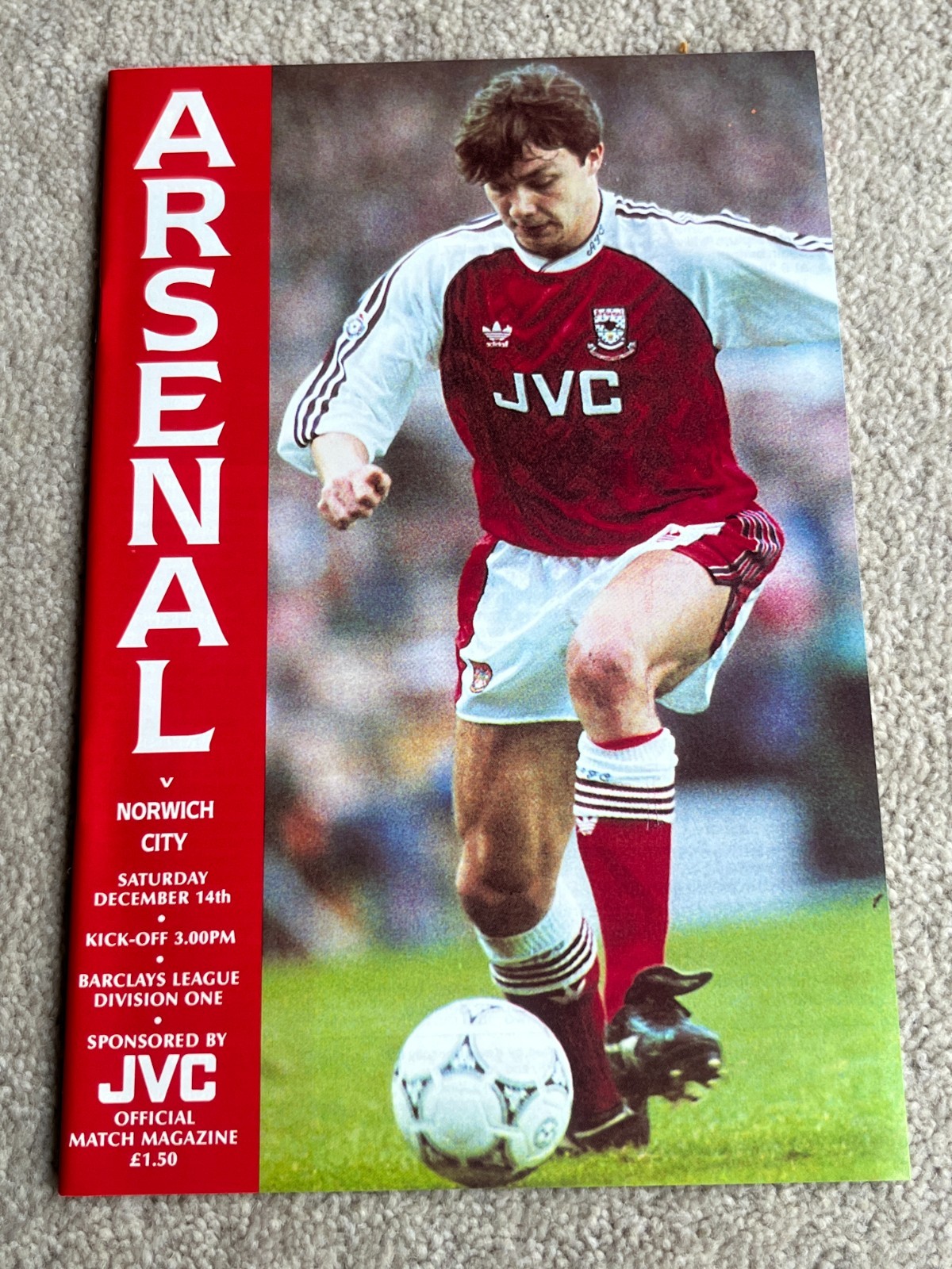 1991 Arsenal FC Postponed Match Programme v Norwich City, Saturday 14th December for sale on Ebay