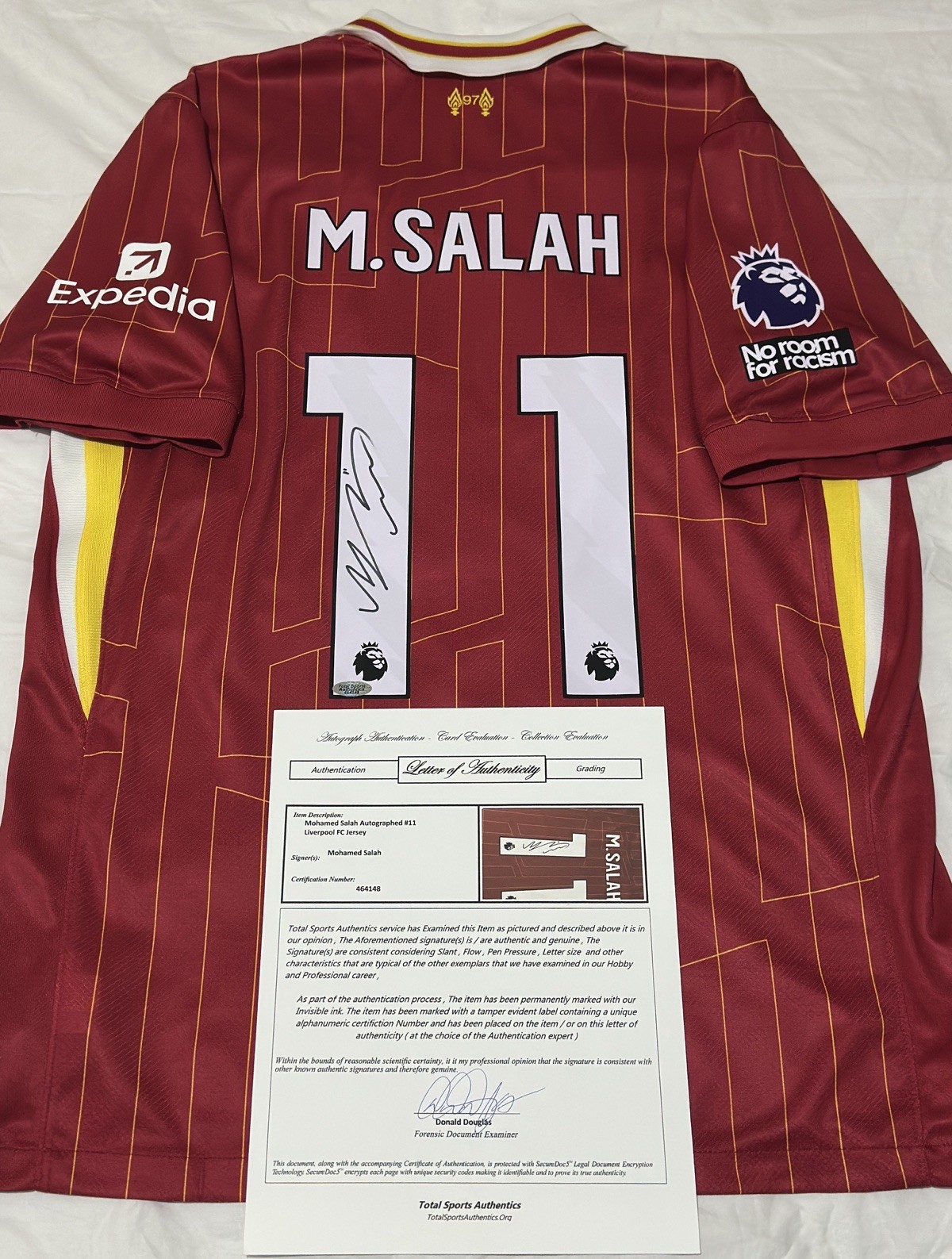 Mohamed Salah Signed Autographed jersey Liverpool soccer Premier League LOA for sale on Ebay