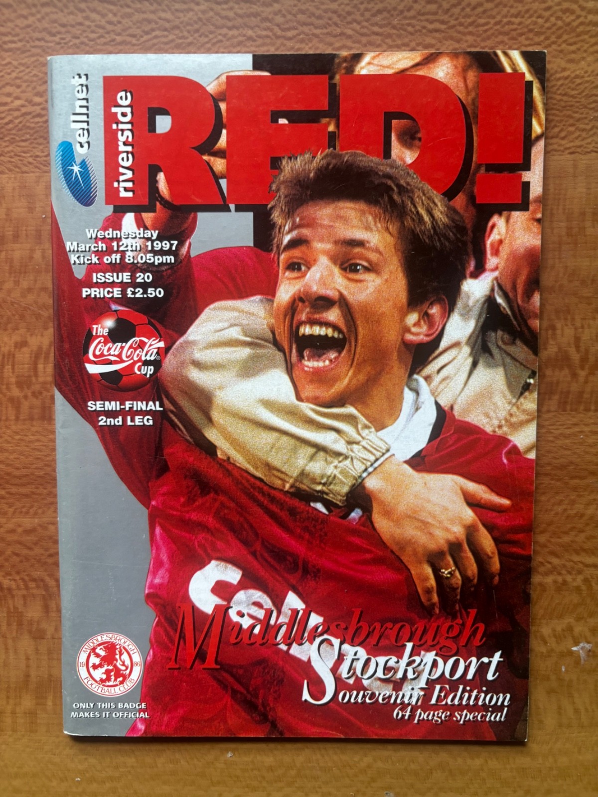 1996/97 Coca-Cola Cup Semi-Final Middlesbrough v Stockport Football Programme for sale on Ebay
