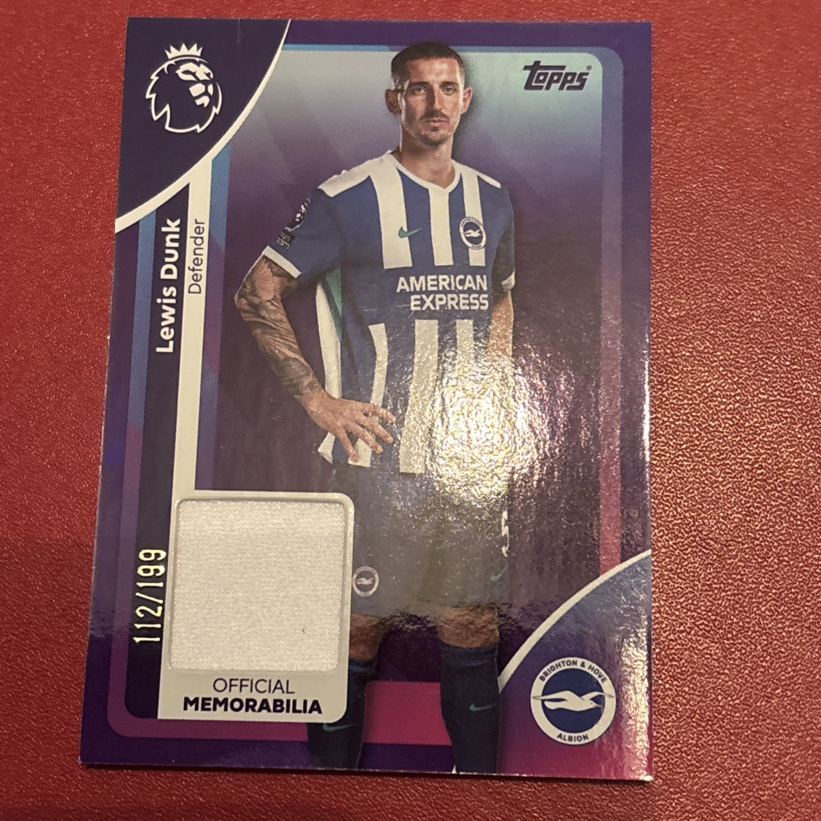 Topps Premier League 2025/2026 Relic Lewis Dunk Brighton  112/199 for sale on Ebay