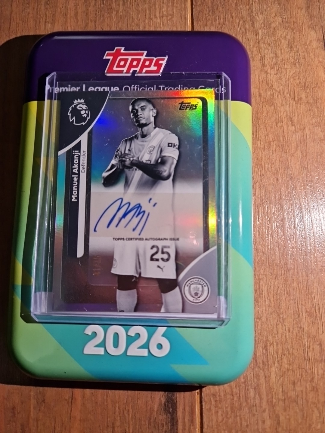 Topps Premier League 2026 Signed Manuel Akanji Manchester City 41/75 for sale on Ebay