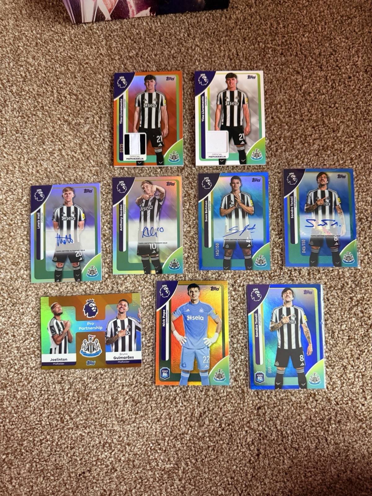 Topps Premier League Huge Newcastle Bundle Numbered Autos And Match Worn Patches for sale on Ebay