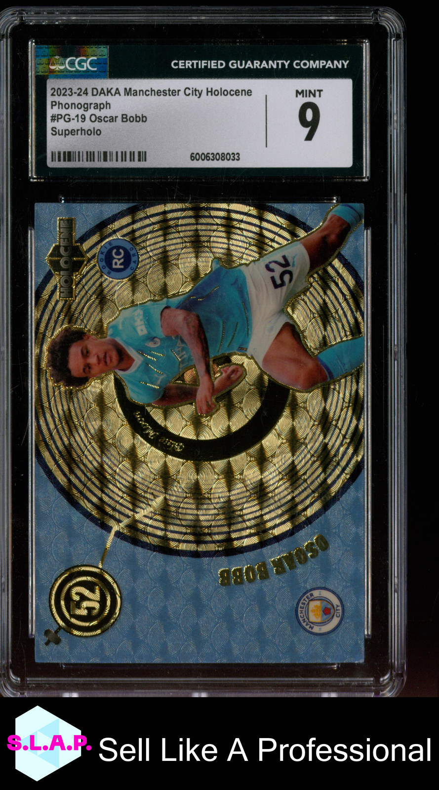 OSCAR BOBB 2023-24 DAKA MANCHESTER CITY HOLOCENE SUPERHOLO 1/1 PG-19 CGC 9 for sale on Ebay