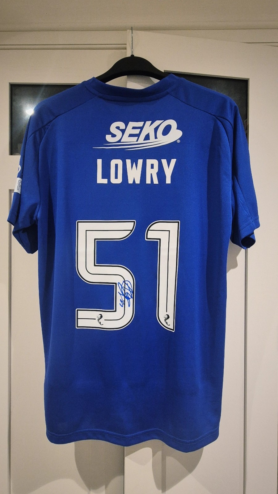 Glasgow Rangers Home Football Shirt 24/25 Signed Lowry for sale on Ebay