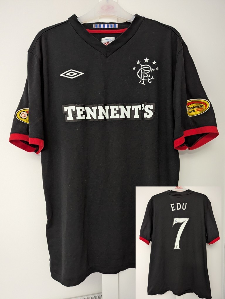 Match Worn Rangers Third Football Shirt 2010/11. Maurice Edu #7. Mens Large. for sale on Ebay