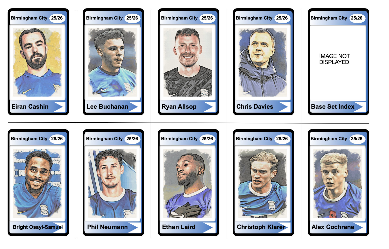 BIRMINGHAM CITY - 25/26 ENGLISH CHAMPIONSHIP BASE SET - Trading Cards for sale on Ebay