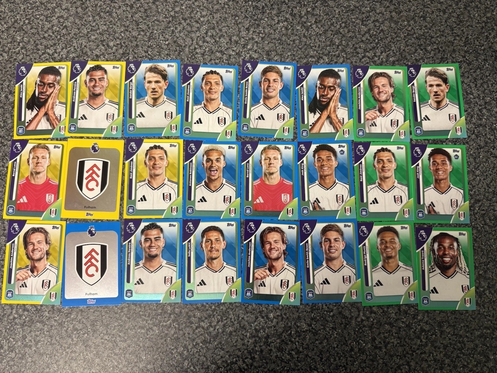 Topps Premier League 2026 Fulham Mixed Parallels 24 Cards No Duplicates for sale on Ebay