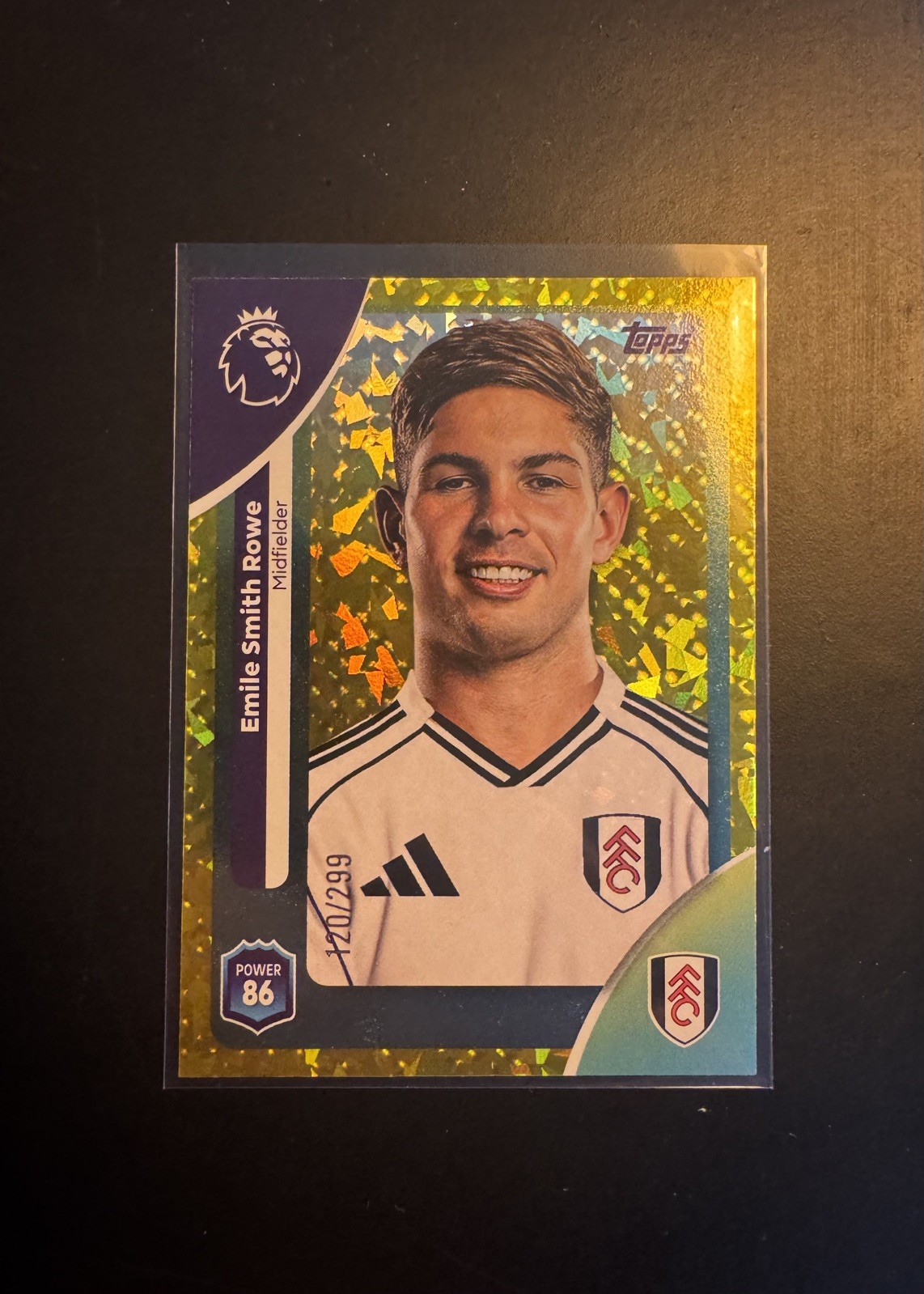 Topps 2026 Premier League Emile Smith Rowe Fulham Yellow Mini Diamond 120/299 for sale on Ebay