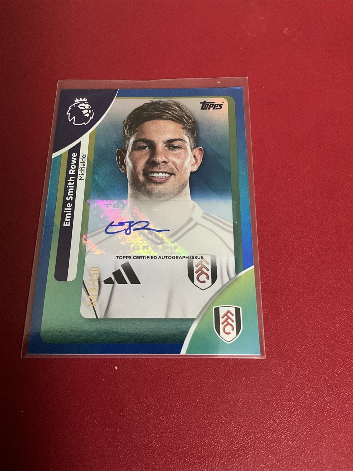 Topps 2025/2026 Premier League Emile Smith Rowe 49/150 Autograph Fulham Card for sale on Ebay