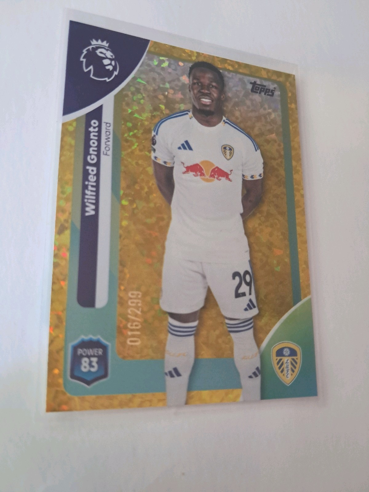 Topps Premier League 25/26 Leeds Utd Wilfried Gnonto Yellow Sparkle #016/299 for sale on Ebay