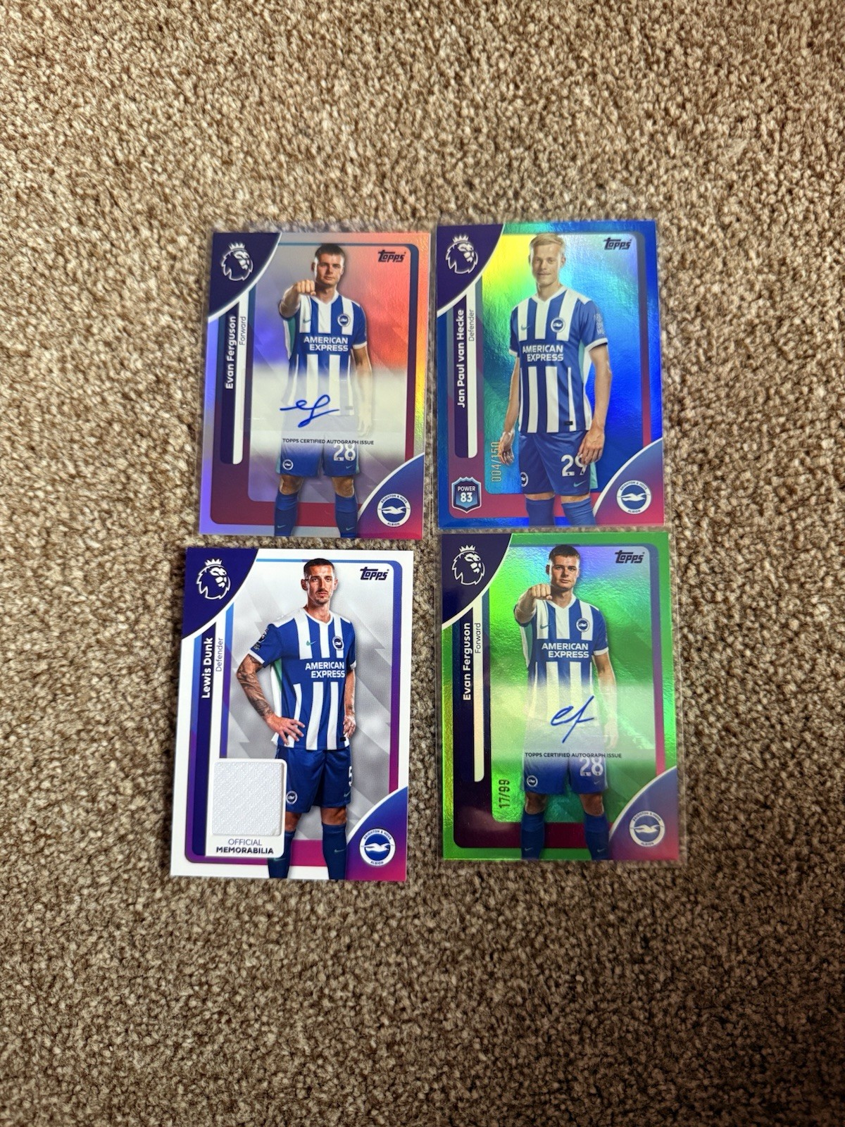 Topps Premier League Brighton Bundle Numbered , Autos And Match worn Patch. for sale on Ebay
