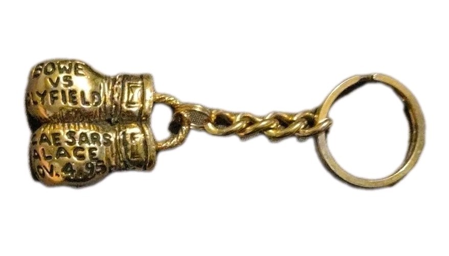 RARE 1995 Riddick Bowe vs Evander Holyfield Heavy Metal Keyring Caesars Palace for sale on Ebay