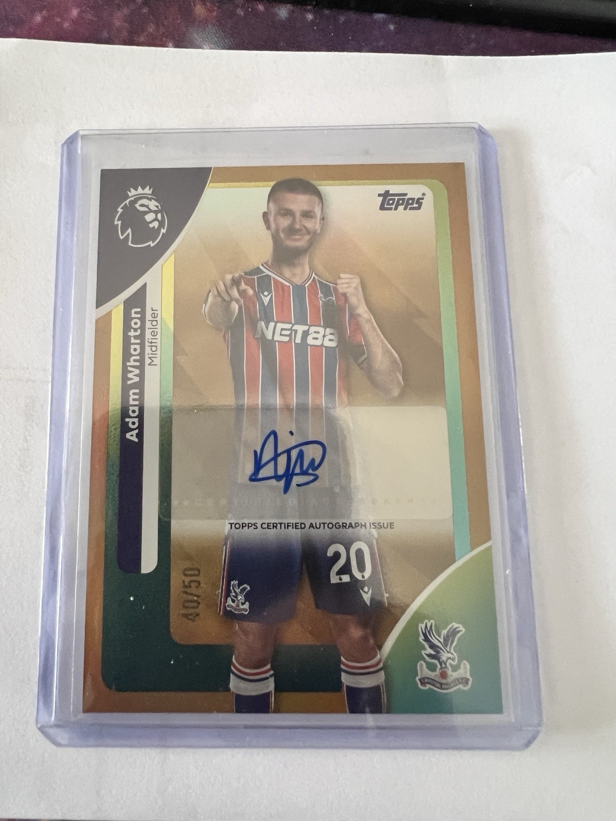 Adam Wharton Crystal Palace Topps Premier League 2026 Autograph 40/50 for sale on Ebay