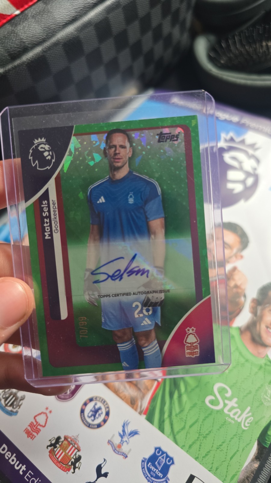Matz Sels Topps Premier League 2025/2026 Nottingham Forest Auto Parallel 70/99 for sale on Ebay