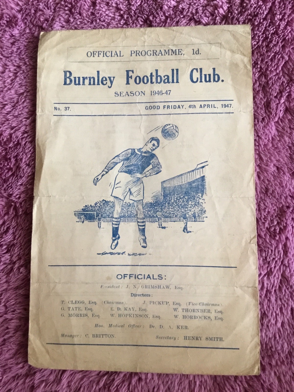 1946/47 BURNLEY v SOUTHAMPTON - FOOTBALL PROGRAMME for sale on Ebay