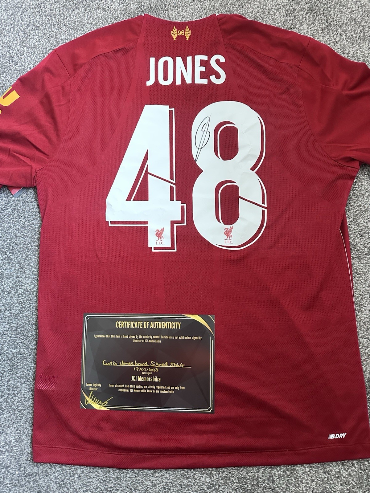 Curtis Jones Signed Liverpool Fc Shirt With Coa for sale on Ebay