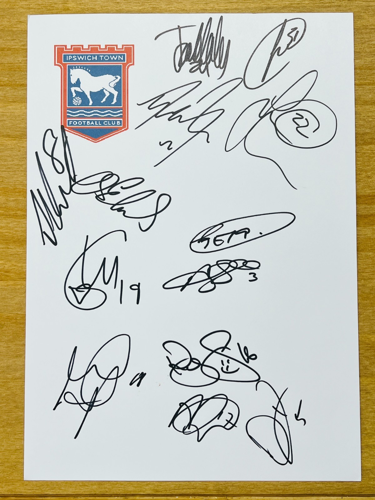 Hand Signed A4 Team Sheet - Ipswich Town FC 2012/13 season - 13 signatures for sale on Ebay