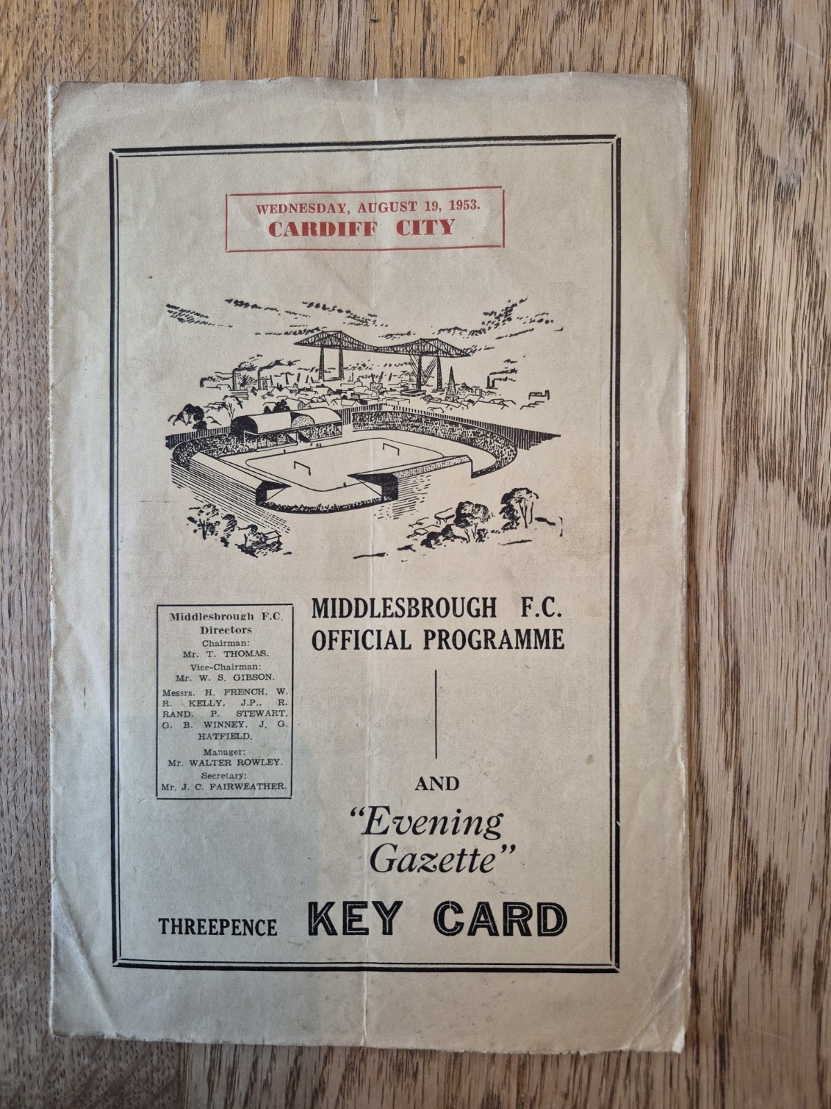 1953/54 Middlesbrough V Cardiff Div 1 Football Programme for sale on Ebay