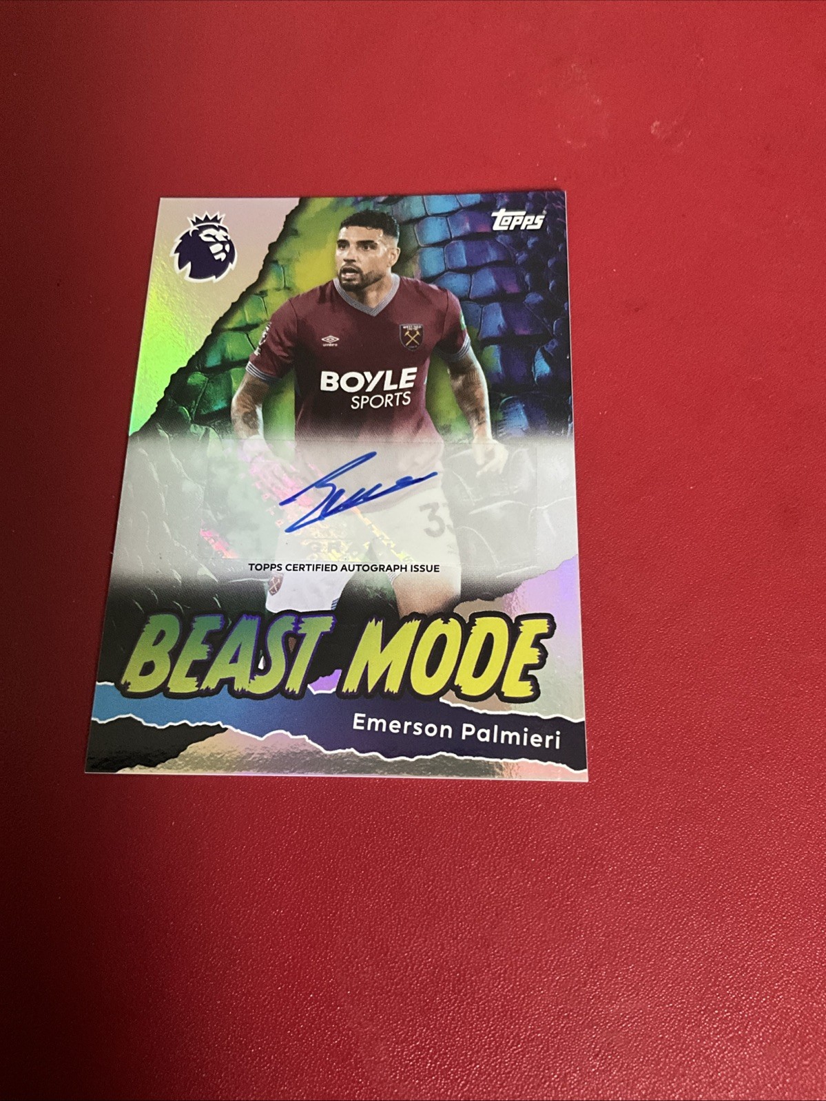 Topps Premier League 25/26 Emerson Palmieri West Ham Autograph Beast Mode Card for sale on Ebay