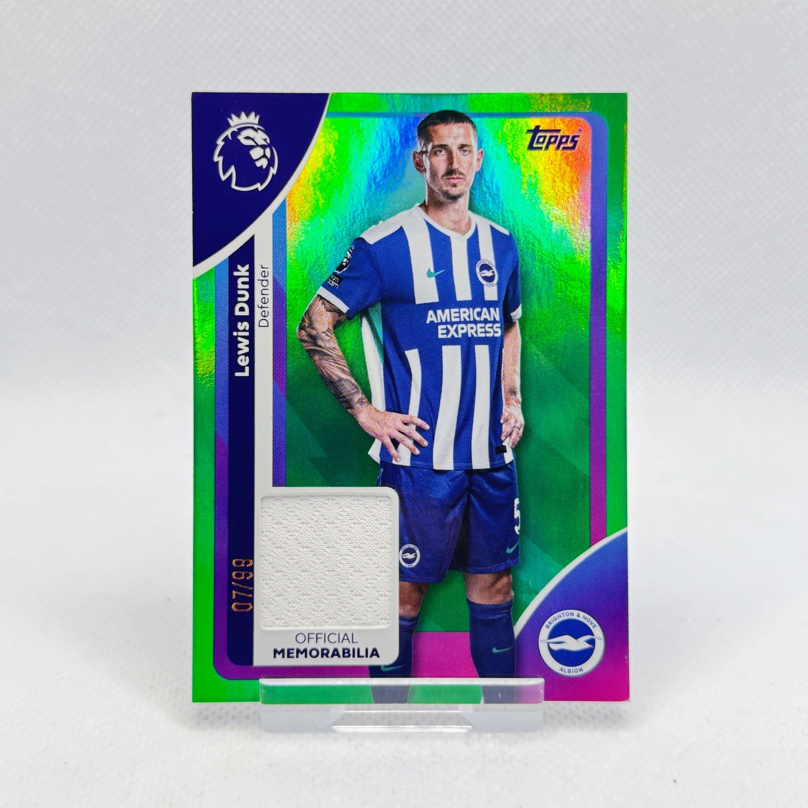 2026 Topps Premier League Lewis Dunk Green Foil Parallel Relic Card /99 Brighton for sale on Ebay
