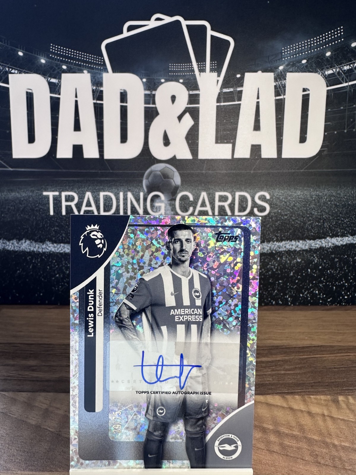 Topps Premier League 2026 Lewis Dunk Brighton #AC-LD Auto B&W Parallel 29/75 for sale on Ebay