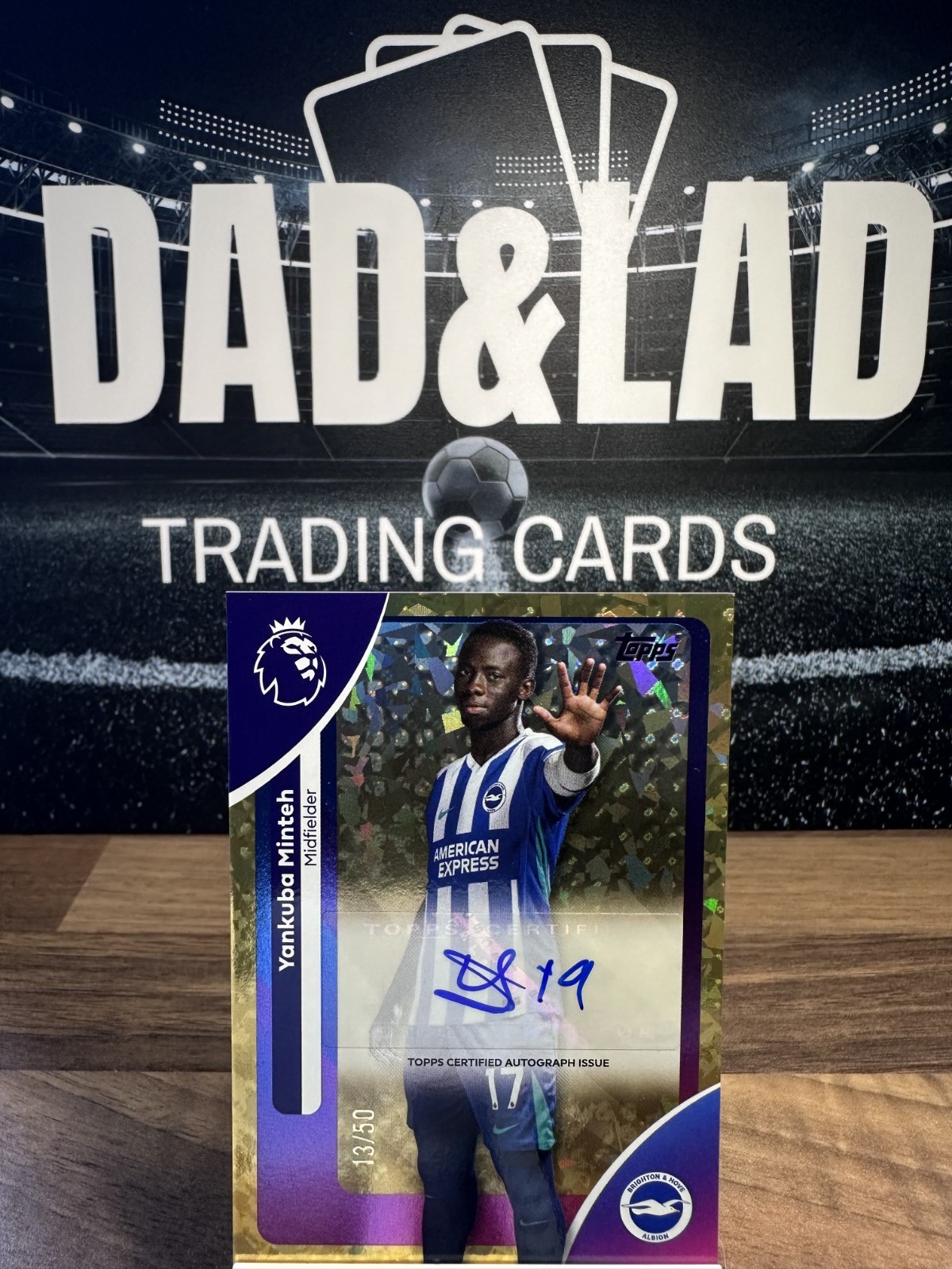 Topps Premier League 2026 yankuba minteh brighton gold parallel auto 13/50 for sale on Ebay