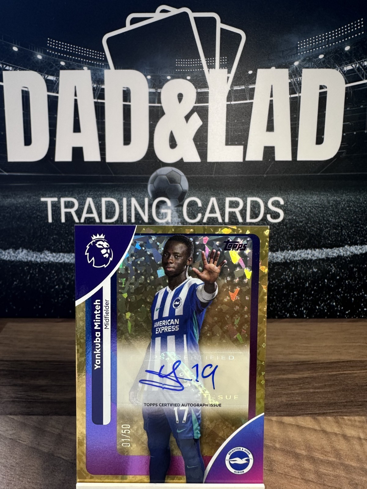 Topps Premier League 2026 Yankuba Minteh Brighton #ACYM Gold Parallel Auto 01/50 for sale on Ebay