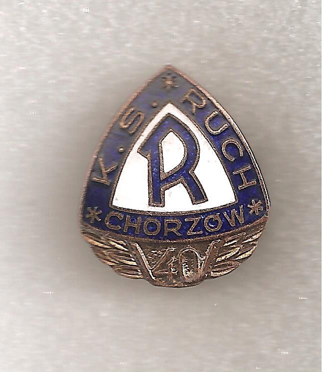 Pin Badge Abzeichen - POLAND - screw fitting - 9 - KS Ruch Chrozow - 40 years for sale on Ebay