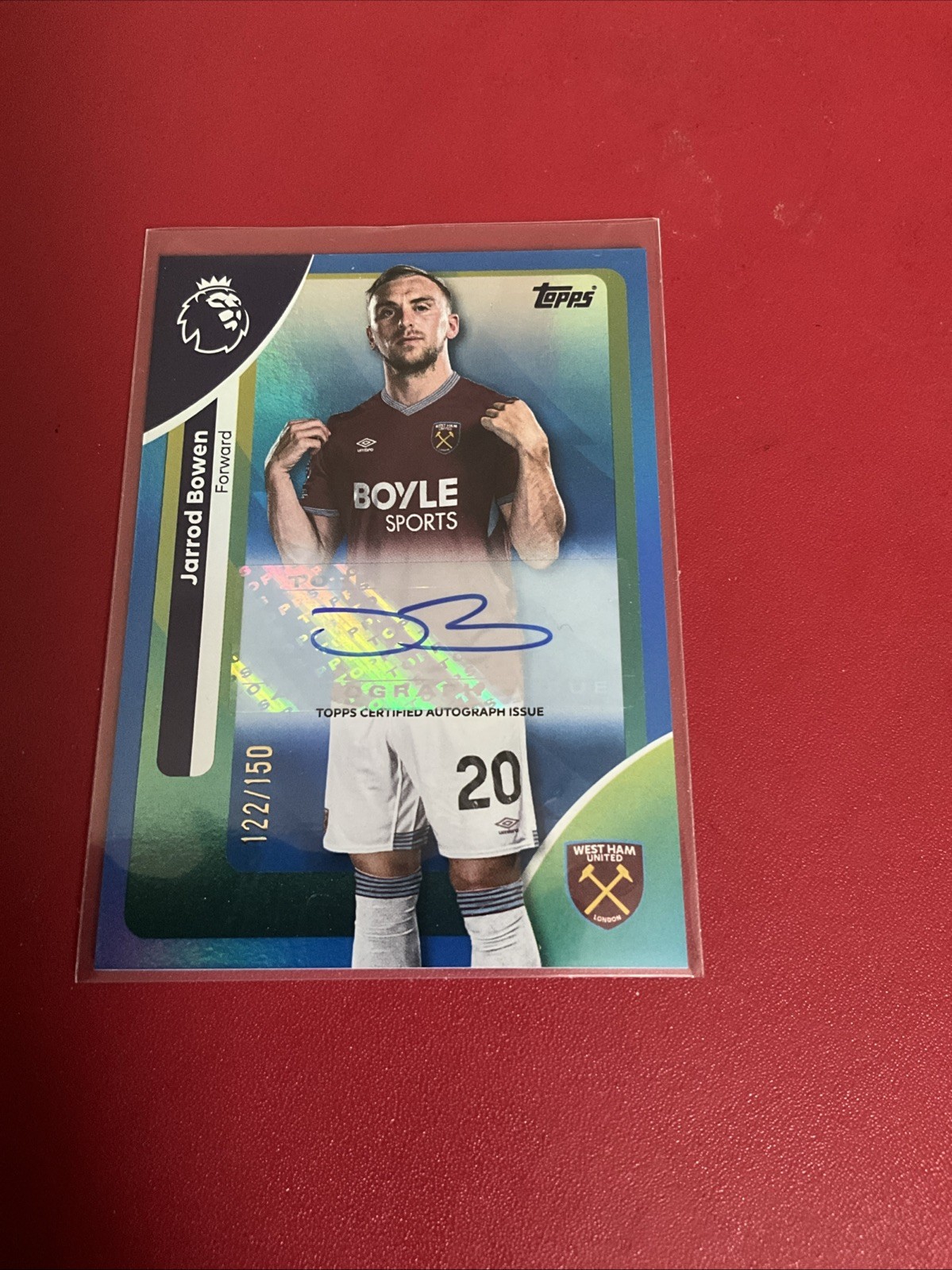 Topps Premier League 2025-26 West Ham United Jarrod Bowen 122/150 Autograph Card for sale on Ebay